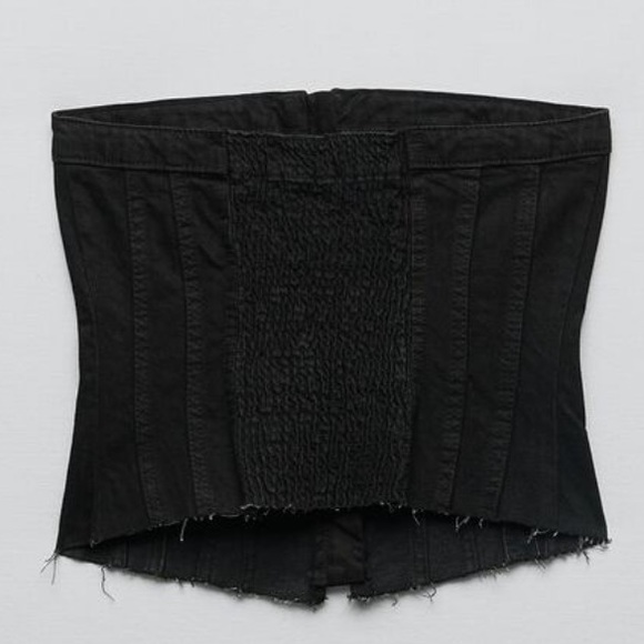 Zara Denim Corsetry Top - Picture 2 of 10